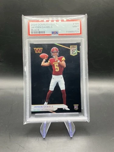 2024 PANINI DONRUSS #165 ELITE BLACK /25 JAYDEN DANIELS PSA 9 POP 3 NONE HIGHER