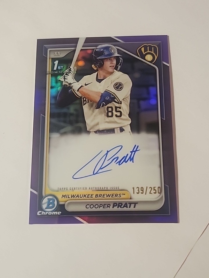 2024 Bowman Chrome 1st Bowman Cooper Pratt Purple Refractor Auto 139/250