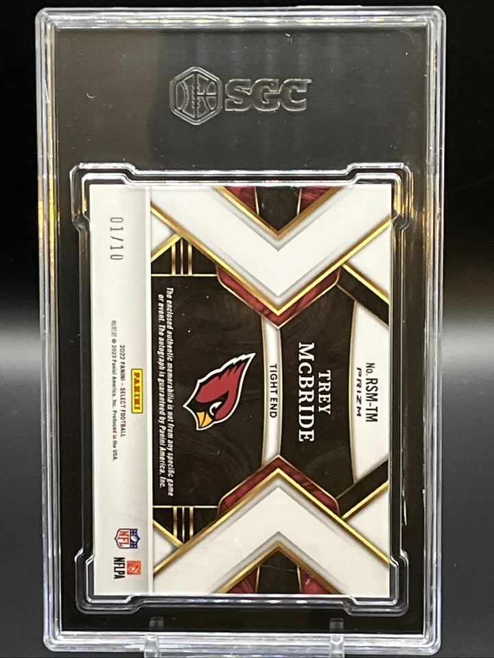 2022 Select Rookie Signature Materials Gold Disco Prizm TREY MCBRIDE /10 SGC 9.5 - Image 3 of 4