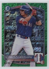 2025 Bowman Chrome Prospects Green Shimmer Refractor 4/99 Jesus Lopez 1m63