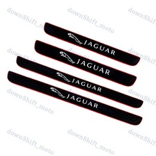4pcs Black Rubber Car Door Scuff Sill Cover Protector For Jaguar Xk8 Xj8 Xf