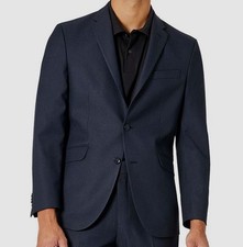 Kenneth Cole Reaction Men's Blue Birdseye Slim-Fit Suit Jacket Size 40R