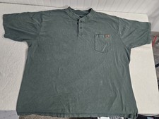 Wrangler Riggs Workwear men's short-sleeve henley shirt in a green color,...
