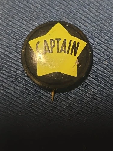 Vintage CAPTAIN Pinback Pin Badge .75"