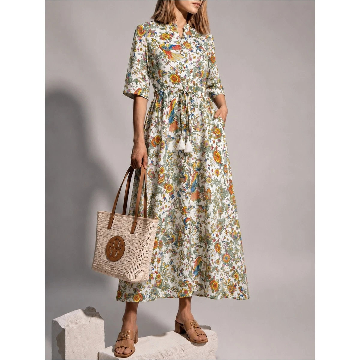 tory burch printed cotton dress Shirt Dresses for sale ice blue satin dress reverie and play Saloni Irina Pleated Chiffon Printed shirt Style:EP09890BK
