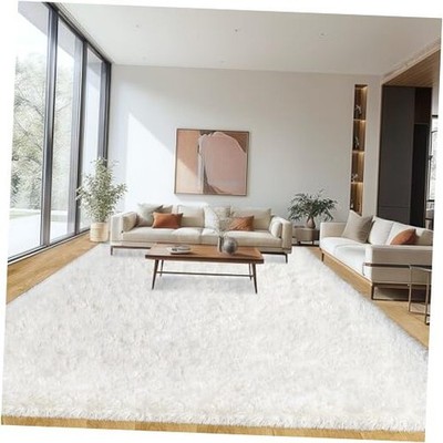 8x10 Area Rugs for Living Room Bedroom, Ultra Soft Fluffy 8x10ft Cream White