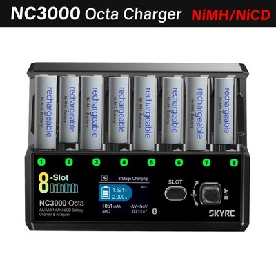 SKYRC NC3000 Octa NiMH NiCD Charger 8-Slot 100-5000mAh AA/AAA