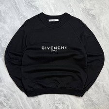 Givenchy Paris Black Logo Crewneck Sweatshirt Pullover Size S