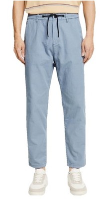 ASPESI Milan Italy Mens Cotton Casual Drawstring Chino Pants-Lt Blue-Sz 34/32