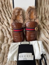 Gucci men size 14 Princetown Alligator Mule sandals 5th Ave NYC receipt box tags