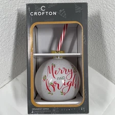 Crofton Ornament Sipper “Merry and Bright” 13.5 oz Capacity NIP OS Christmas NEW
