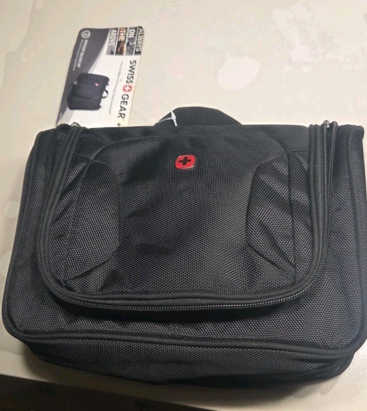 Swiss Gear Travel Dopp Kit Black Hanging Toiletry Makeup Bag