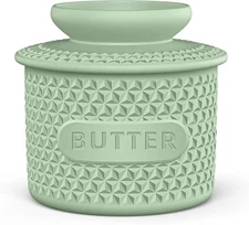 Silicone Butter Crock with Lid, French Butter Dish for Fresh Spreadable Butter, 