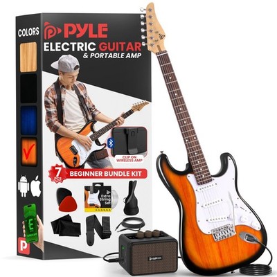 Pyle Electric Guitar - 6-String Electric Guitar with Accessory Kit (Nature burst