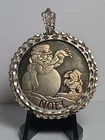 1oz "NOEL" Silver Round In a Sterling Silver Bezel  #741
