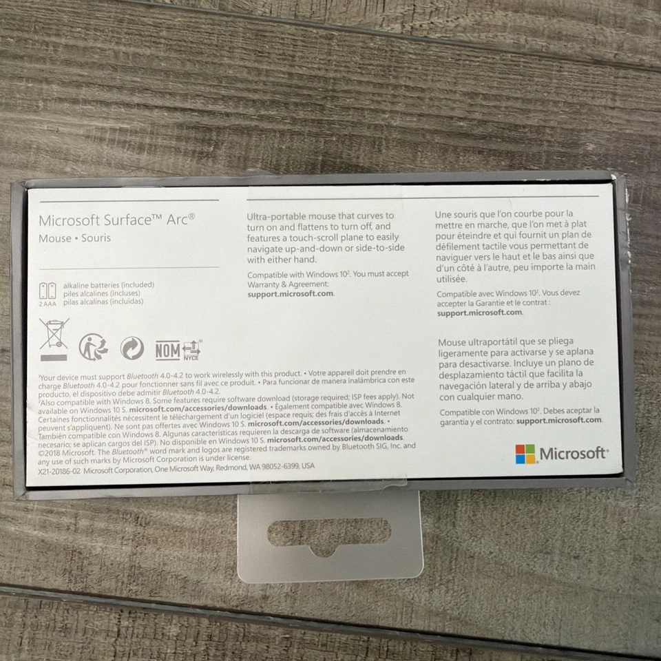 Microsoft FHD-00001 Wireless Surface Arc Touch Mouse 2 Buttons BT Light Gray - Image 3 of 4