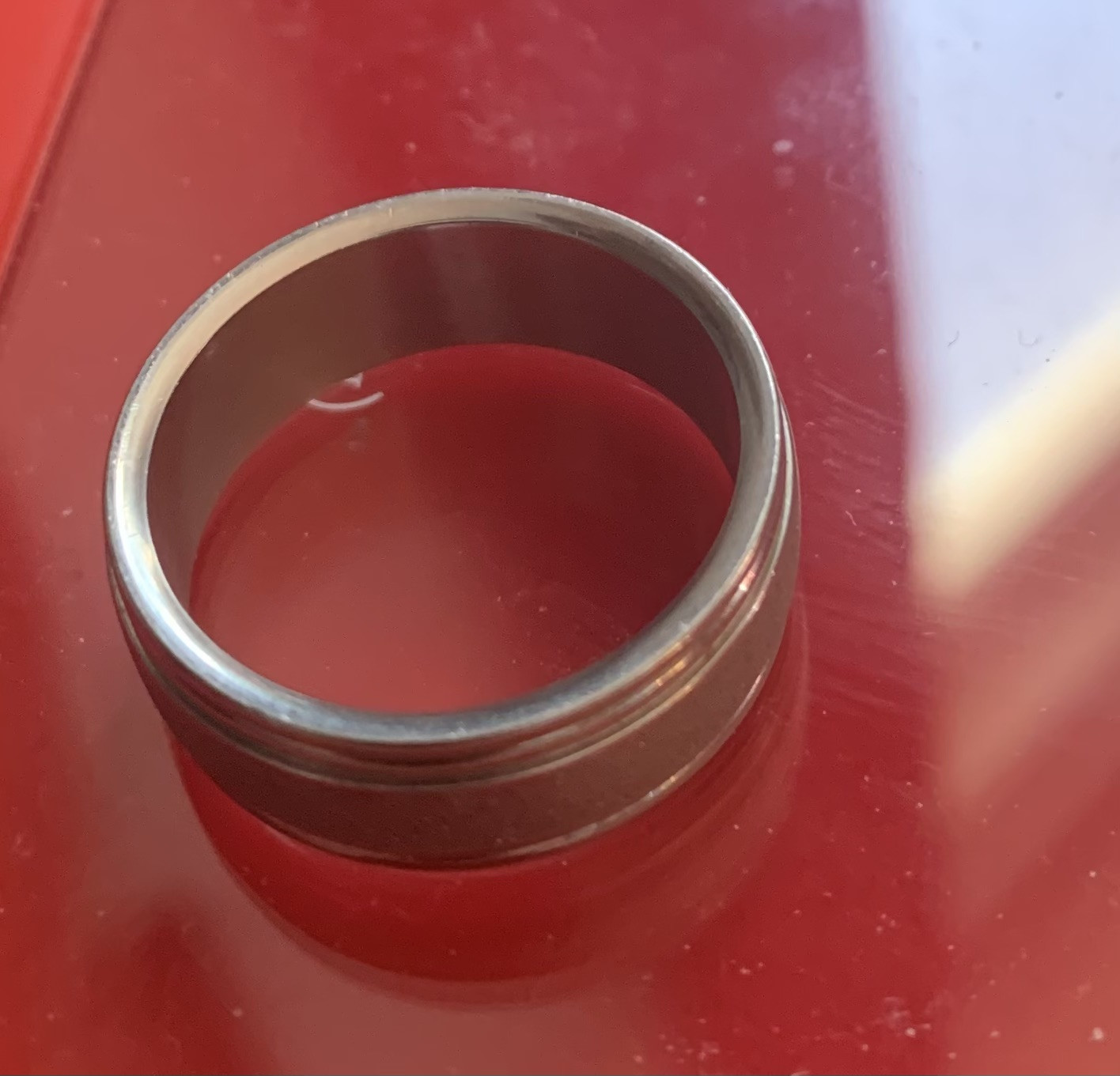 Found Stainless Steel Wedding Band - Whites Bounty Hunter Metal Detector-image