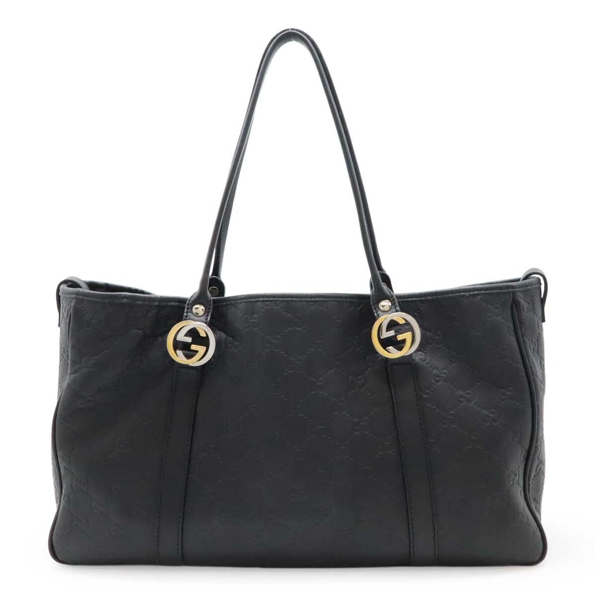 GUCCI GG Twins Guccissima Leather Tote Shoulder Bag Semi-Structured Design