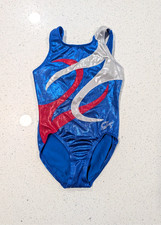 PATRIOTIC GK ELITE Gymnastics Dance Small Red Blue Mystique Olympic RHINESTONES