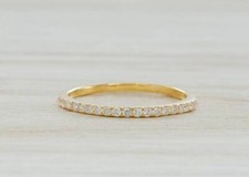 Eternity 1.20 MM Diamond Half Band Rings / Diamond Stackable Ring / Micro Pave