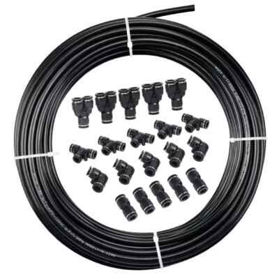 OD 1/4'' Nylon Air Line DOT Hose 25/33/50/ 100/200ft Or Push To Connect Fittings