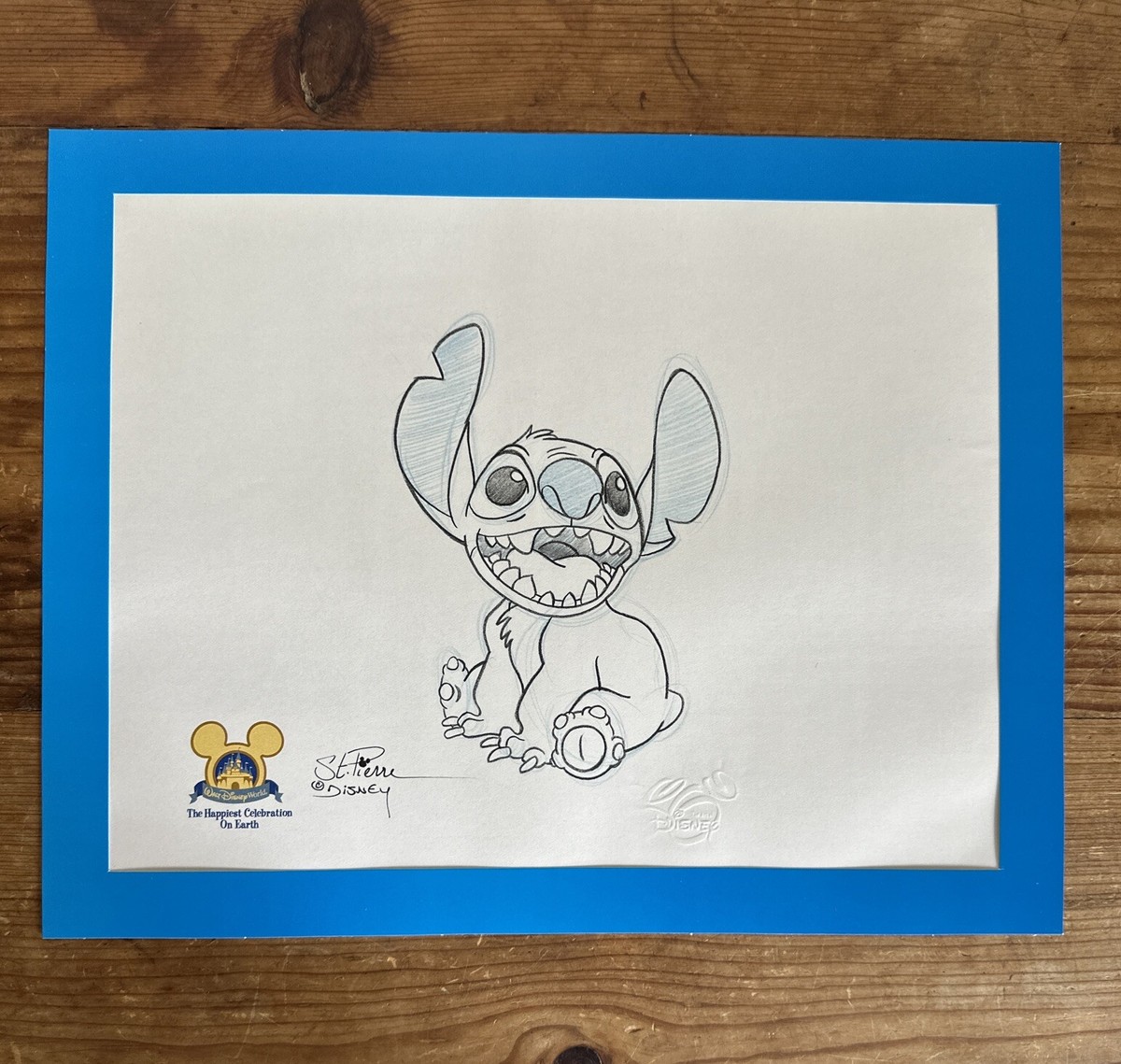 スティッチ Disney Fine Art 証明書付き Disney Lilo & Stitch Signed Daniel St. Pierre Stitch Sketch