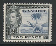 GAMBIA 1938 KGVI 2d BLUE AND BLACK SG152 NICE MOUNTED MINT