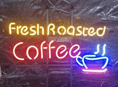Fresh Roasted Coffee Neon Light Sign 20''x16'' Lamp Glass Store Decor Wall Hanging