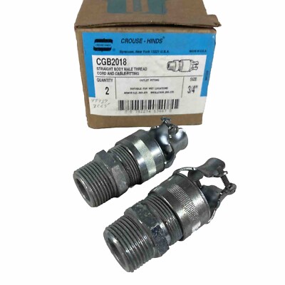 Eaton Crouse-Hinds CGB2018 Straight Body Male Thread Cord/Cable Fitting 3/4 