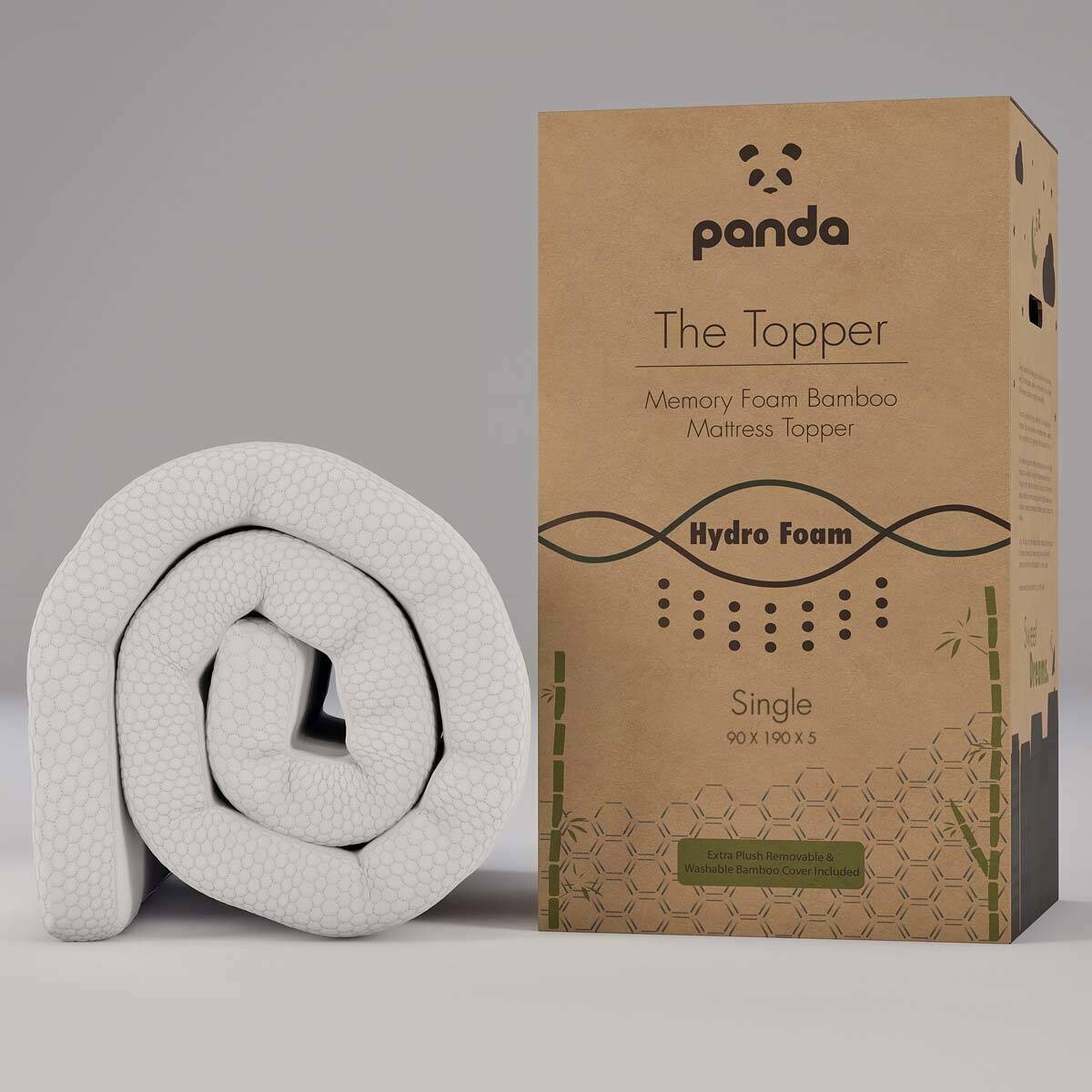 Panda Memory Foam Bamboo Mattress Topper Single Size eBay