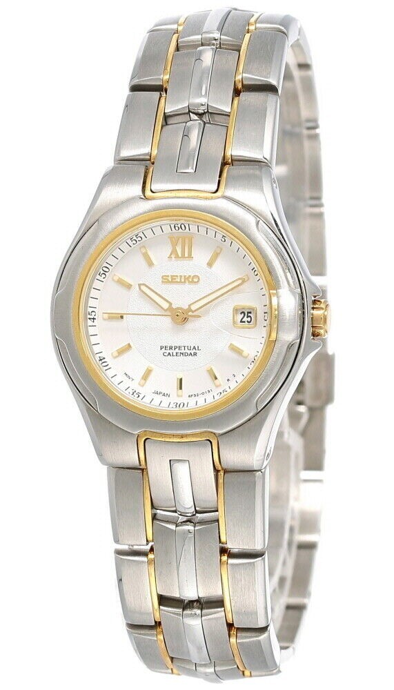 SEIKO Perpetual Calendar 28MM 18K Gold Women's Watch SWD970 -Store