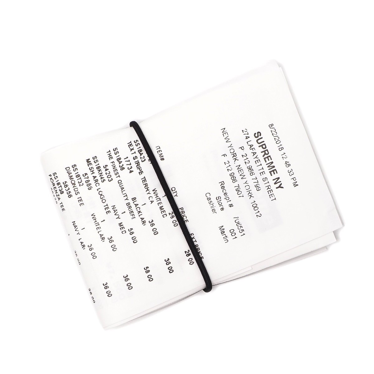 Supreme x MM6 Maison Margiela Receipt Wallet White Paper Supreme x MM6 Maison Margiela Receipt Wallet White Paper