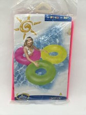 Intex The Wet Set Size 36" Neon Green Vinyl Pink Frost Tube Brand New Vintage