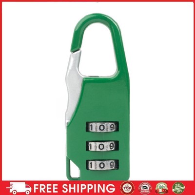 Mini 3 Digit Combination Padlock Zinc Alloy Travel Luggage Lock (Green)
