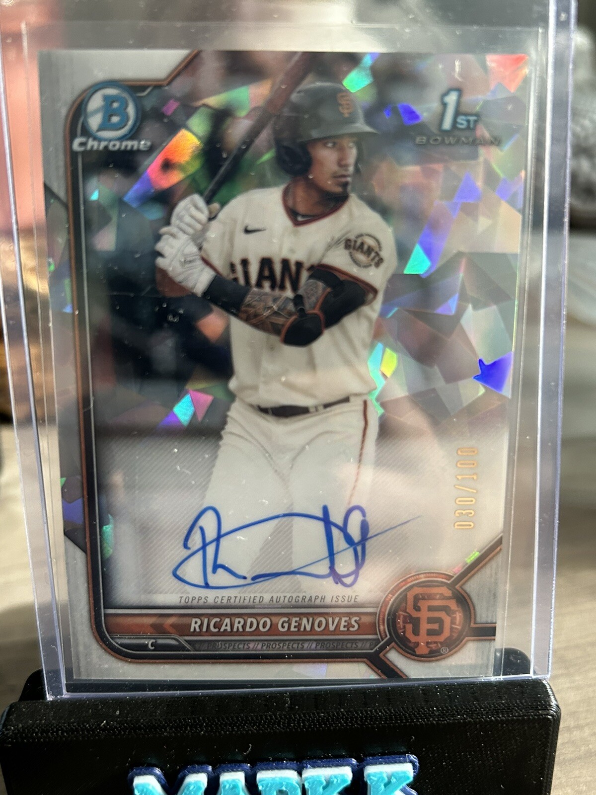 2022 Bowman Chrome Ricardo Genoves 1st #CPA-RGV Atomic Refractor Auto #/100 SFG