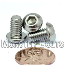 M6 Stainless Steel Button Head Socket Cap Screws A2, Metric ISO 7380 1.0 Coarse