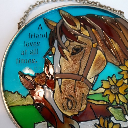 Horse-Mare & Colt-Sun Catcher/Wall Hang "A friend loves at all times" Prov.17:17 - Picture 3 of 3