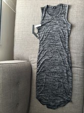 Wilfred Free Round Neck Sleeveless Shift Bruno Dress  Heather Black Size S.