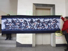 Folk Art Decor Wall Hanging Batik Tapestry - Nine Dragons(Chinese Loong) 33x118"