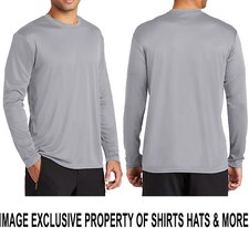 Mens LONG SLEEVE Base Layer T-Shirt Dri-Fit Moisture Wick  S-XL 2X, 3X, 4X NEW