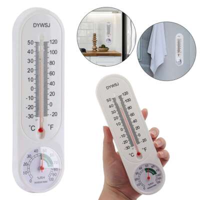 2PCS Wall Thermometer Indoor Outdoor Mount Garden Greenhouse Home Humidity Meter
