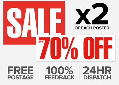 Red Sale Posters Sale Up To Off Sign Lamination Window Sign Banner Business Industrial Business Signs