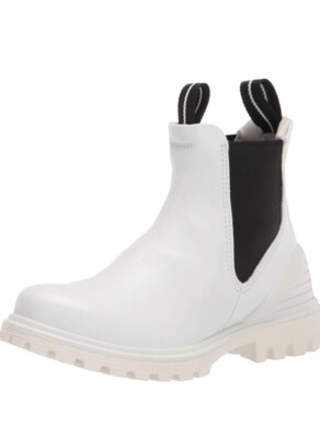 ECCO Women's Tredtray Chelsea Boot Bright White Lug Sole EU 41 Size 10 - 10.5 US
