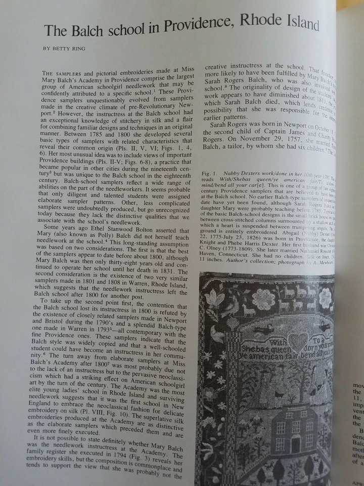 The Magazine ANTIQUES APR 1975 Sturbridge Asa Knight DAR Sampler Conn textile - Image 3 of 4