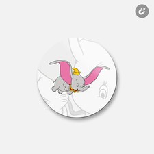 Dumbo Elephant Cartoon  4'' X 4'' Round Decorative Magnet