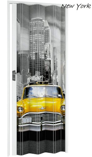 Falttür Schiebetür mit Schloss H 214 x 89,5 cm mit MOTIV Doppelwandig, Trennwand - Bild 5 von 8