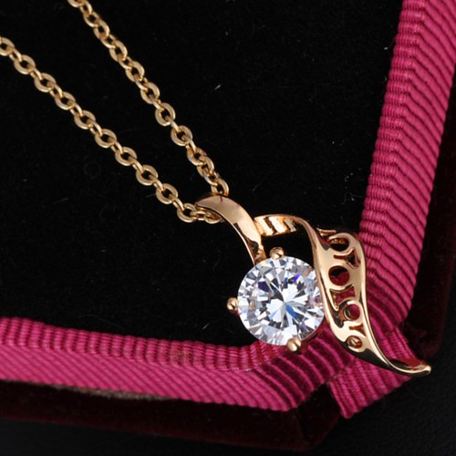 Women Necklace Hollow out Spiral Shape Temperament Dazzling Zircon Chain - Picture 8 of 12