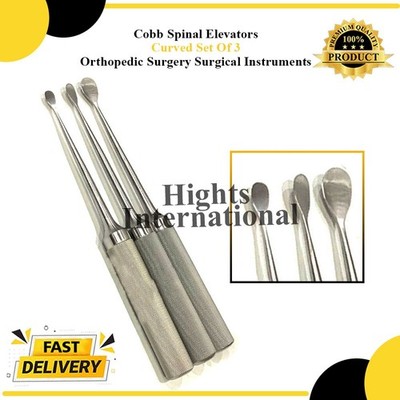 Cobb Spinal Elevators Curved Set Of 3 Orthopedic Surgery Surgical Instruments