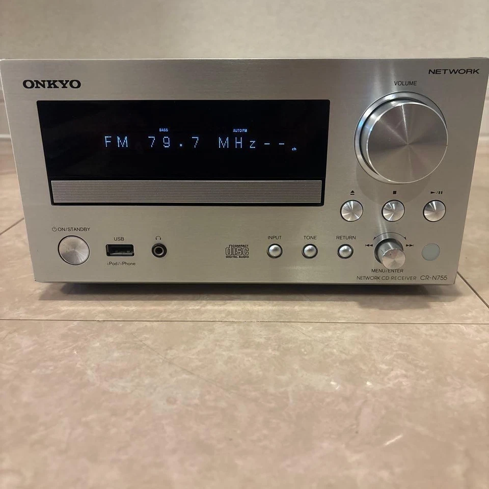 Onkyo CR-N755 CD Receiver Silver Hi-Fi Network Audio Player Tested Japan - Image 4 of 4