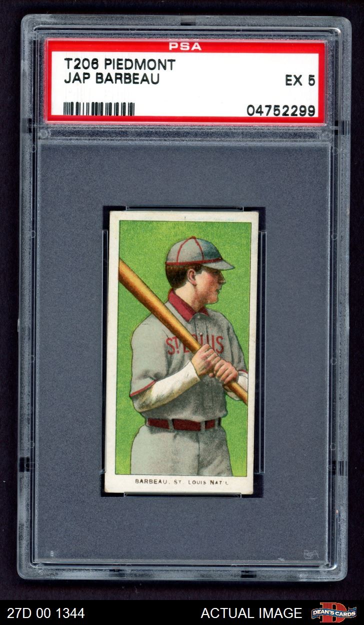 1909 T206 Jap Barbeau Cardinals PSA 5 - EX